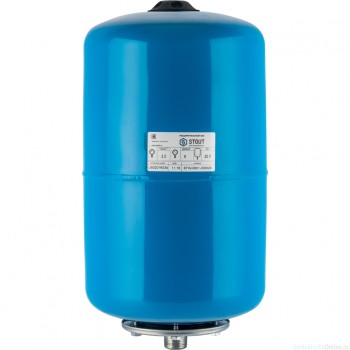 Гидроаккумулятор 20 л. вертикальный (цвет синий) для водоснабжения STOUT