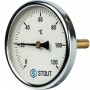 Термометр биметаллический с погружной гильзой. Корпус Dn 100 мм, гильза 75 мм 1/2", 0...120°С