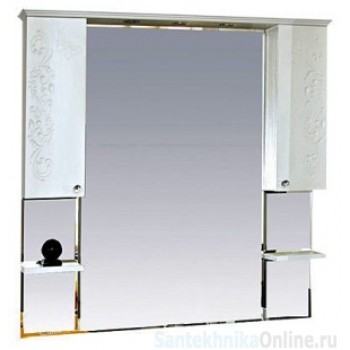 Зеркало-шкаф Misty Вирджиния (Бабочка) -120 зеркало - шкаф белый фактурный П-Вир02120-012