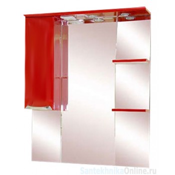 Зеркало-шкаф Misty Жасмин 85 L красный П-Жас02085-041СвЛ