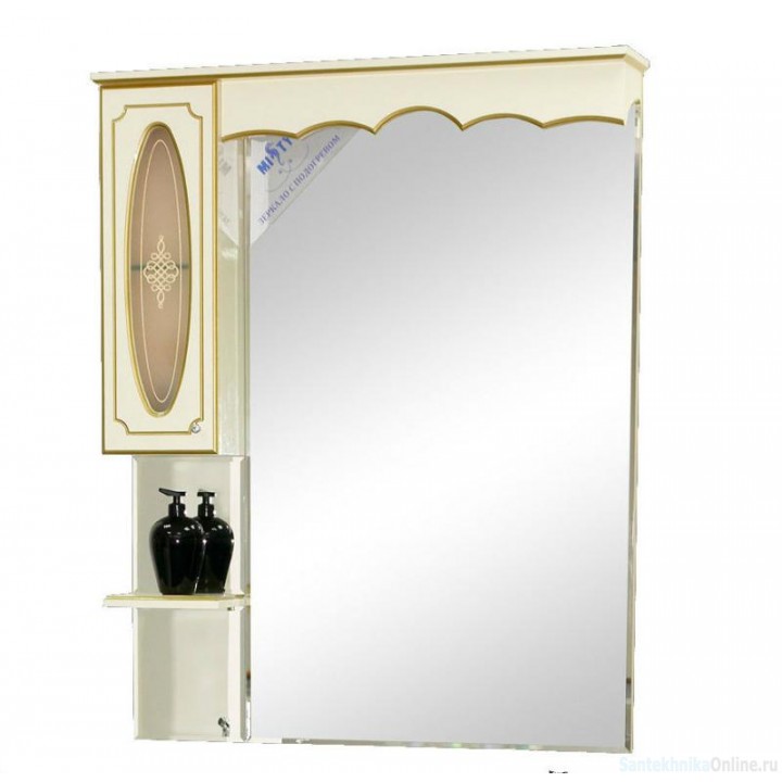Зеркало-шкаф Misty Монако 80 L белый Л-Мнк02080-013Л