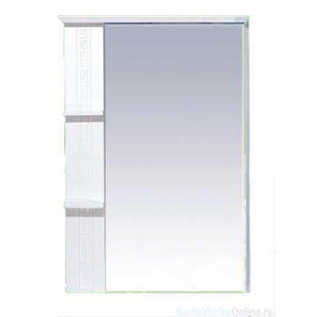 Зеркало-шкаф Misty Олимпия - 75 Зеркало белое фактурное левое П-Оли02075-012Л