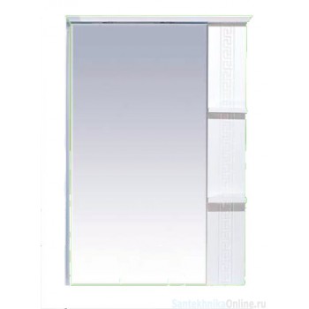 Зеркало-шкаф Misty Олимпия - 75 Зеркало белое фактурное правое П-Оли02075-012П