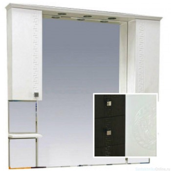 Зеркало-шкаф Misty Олимпия -120 Зеркало - шкаф комбинированное венге/белый П-Оли02120-252