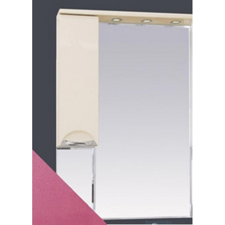 Зеркало-шкаф Misty Жасмин 65 L розовый П-Жас02065-122СвЛ