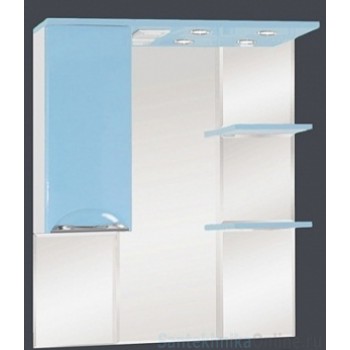 Зеркало-шкаф Misty Жасмин 85 L голубой П-Жас02085-061СвЛ