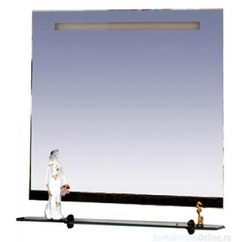 Зеркала Misty Джулия - 75 Зеркало с полочкой 12 КРАКОЛЕТ черный Л-Джу03075-0213