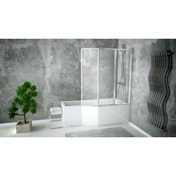 Акриловая ванна BESCO INTEGRA с душевой шторкой из 3 частей 150x75 R