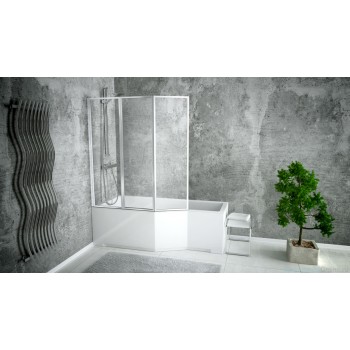 Акриловая ванна BESCO INTEGRA с душевой шторкой из 3 частей 170x75 L