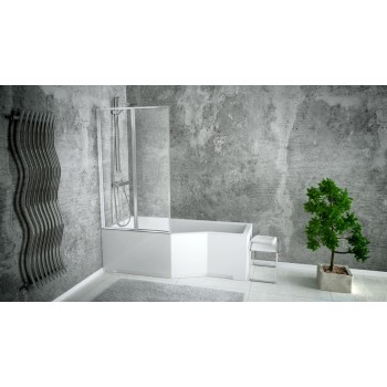 Акриловая ванна BESCO INTEGRA с душевой шторкой из 2 частей 150x75 L