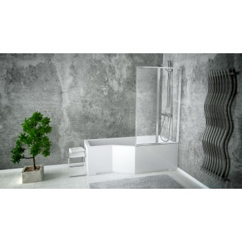 Акриловая ванна BESCO INTEGRA с душевой шторкой из 2 частей 150x75 R